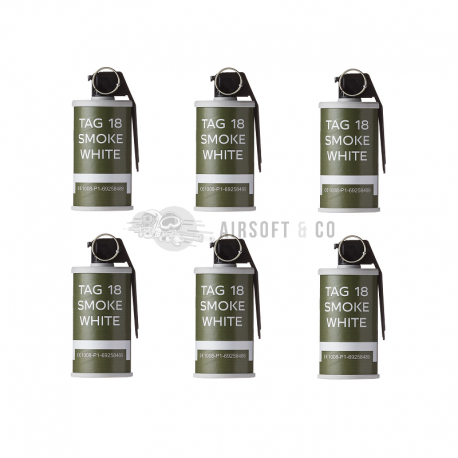 Pack de 6 grenades à main Smoke White TAG-18