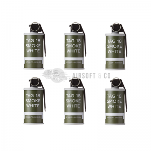 Pack de 6 grenades à main Smoke White TAG-18